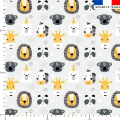 Tissu minky imprimé animaux festifs