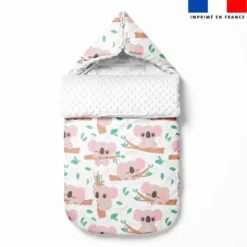Tissu minky imprimé bébé kola sur branche