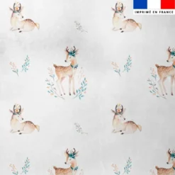 Tissu minky imprimé biche bohème