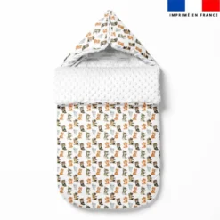 Tissu minky imprimé chatons roux gris et tigrés