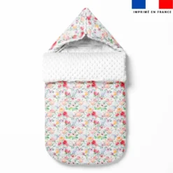Tissu minky imprimé coquelicot effet aquarelle