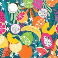 Tissu mélange de fruits tropicaux personnalisé