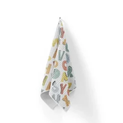 Tissu nid d'abeille motif alphabet des animaux