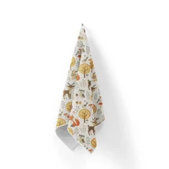 Tissu nid d'abeille motif animaux d'automne