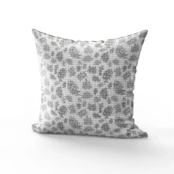 Tissu nid d'abeille motif bouquet de fleurs blanches et noires