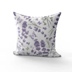 Tissu nid d'abeille motif bouquet de lavande