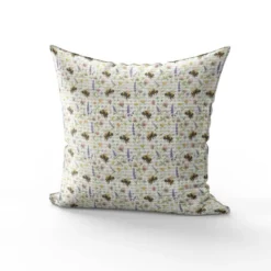 Tissu nid d'abeille motif bourdon et fleurs