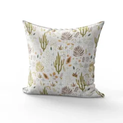 Tissu nid d'abeille motif cactus et fruit de la passion