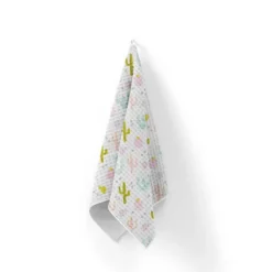 Tissu nid d'abeille motif cactus