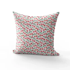 Tissu nid d'abeille motif cerise