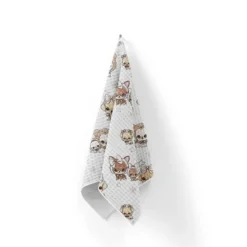 Tissu nid d'abeille motif chien adorable - Création Jolifox
