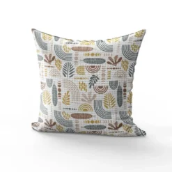 Tissu nid d'abeille motif feuilles abstraites Zanzibar