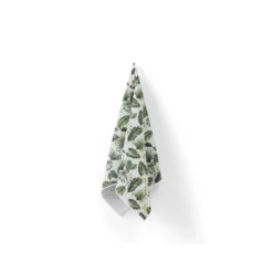 Tissu nid d'abeille motif feuille de palmier verte