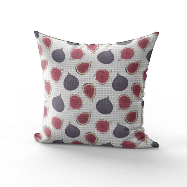 Tissu nid d'abeille motif figues