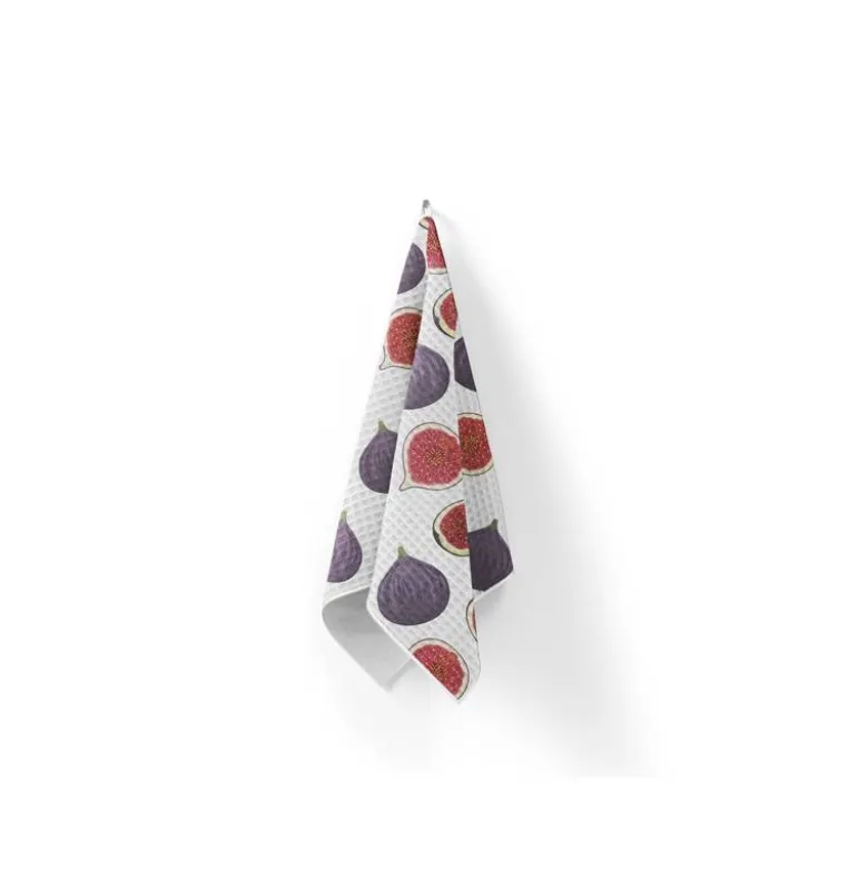 Tissu nid d'abeille motif figues