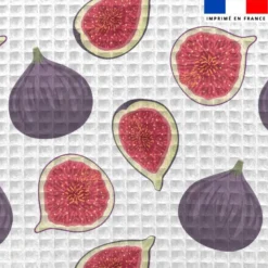 Tissu nid d'abeille motif figues