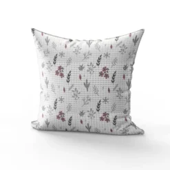 Tissu nid d'abeille motif fleurs d'hiver