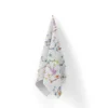 Tissu nid d'abeille motif fleur de cerisier et oiseau multicolore