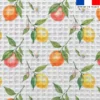 Tissu nid d'abeille motif fruits et fleurs