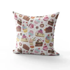 Tissu nid d'abeille motif gâteau