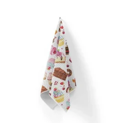 Tissu nid d'abeille motif gâteau