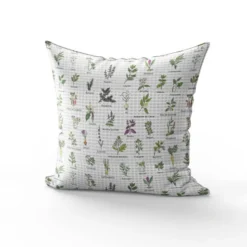 Tissu nid d'abeille motif herbes aromatiques et épices
