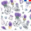 Tissu nid d'abeille motif lavande vintage
