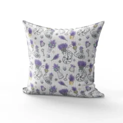 Tissu nid d'abeille motif lavande vintage