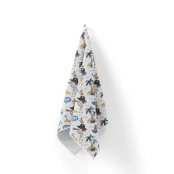 Tissu nid d'abeille motif marin et petit pirate