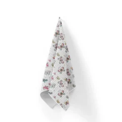 Tissu nid d'abeille motif petits papillons multicolores