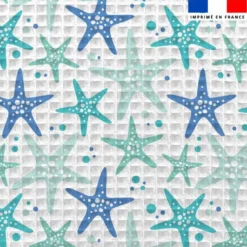 Tissu nid d'abeille motif étoile de mer bleue