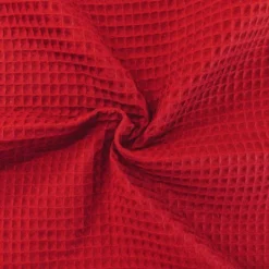 Tissu nid d'abeille rouge