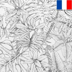 Tissu occultant écru motif jungle dessin