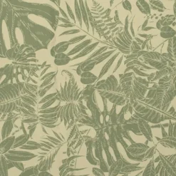 Tissu occultant grège motif jungle dessin vert sauge