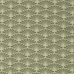 Tissu occultant grège motif éventail pétale vert sauge