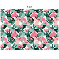 Tissu occultant motif flamant rose rétro