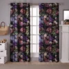 Tissu occultant noir motif dark flower photography
