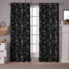 Tissu occultant noir motif dessin visage au trait continu