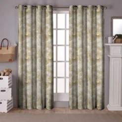 Tissu occultant végétal mordoré dégradé ocré