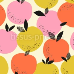 Tissu oranges pop personnalisé