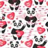 Tissu pandas amoureux personnalisé