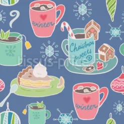 Tissu pause gourmande hivernale personnalisé