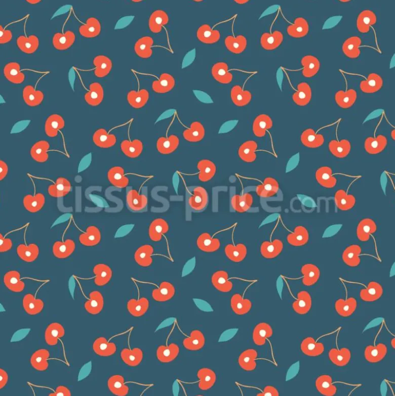 Tissu petites cerises personnalisé