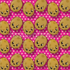Tissu petites pommes de terre mignonnes personnalisé