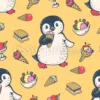 Tissu Pingouin crème glacée personnalisé
