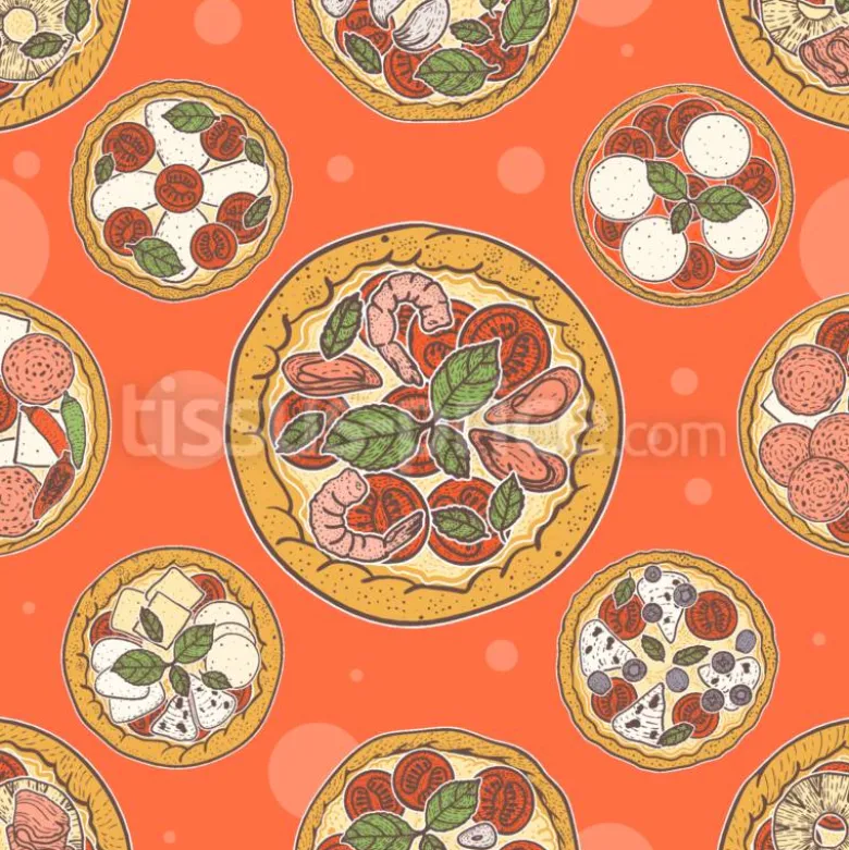 Tissu Pizzeria italienne personnalisé