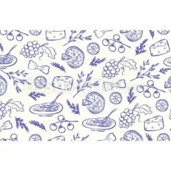 Tissu Plats italiens dessinés à la main personnalisé