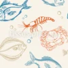 Tissu poissons de mer personnalisé