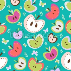 Tissu pommes brodées personnalisé