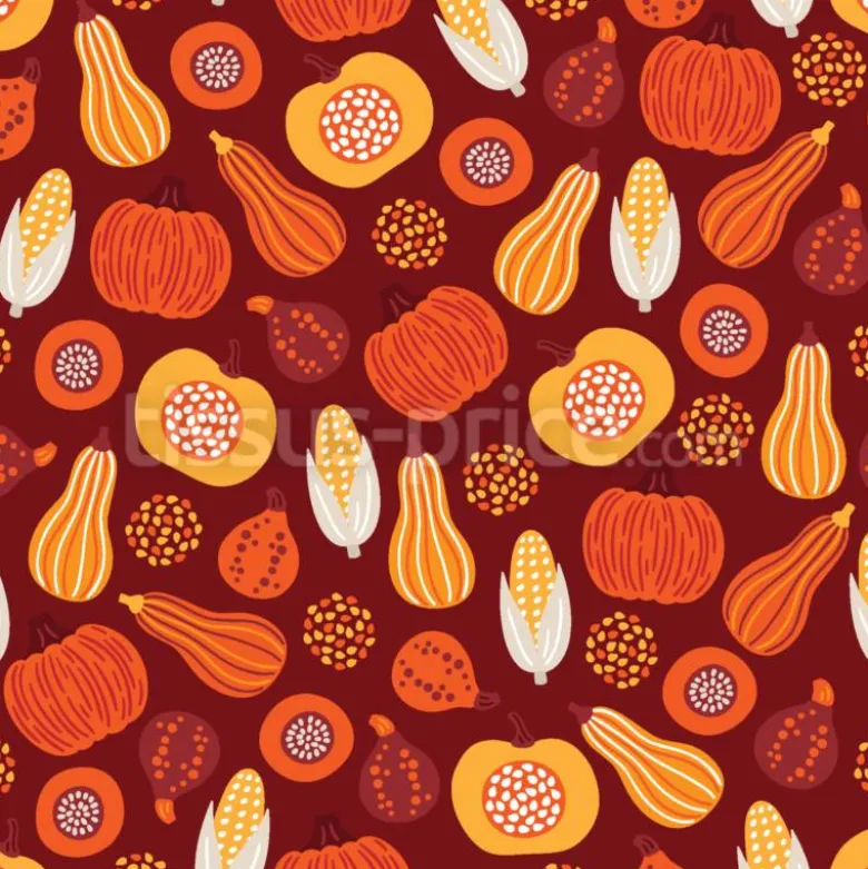 Tissu potager d'automne personnalisé